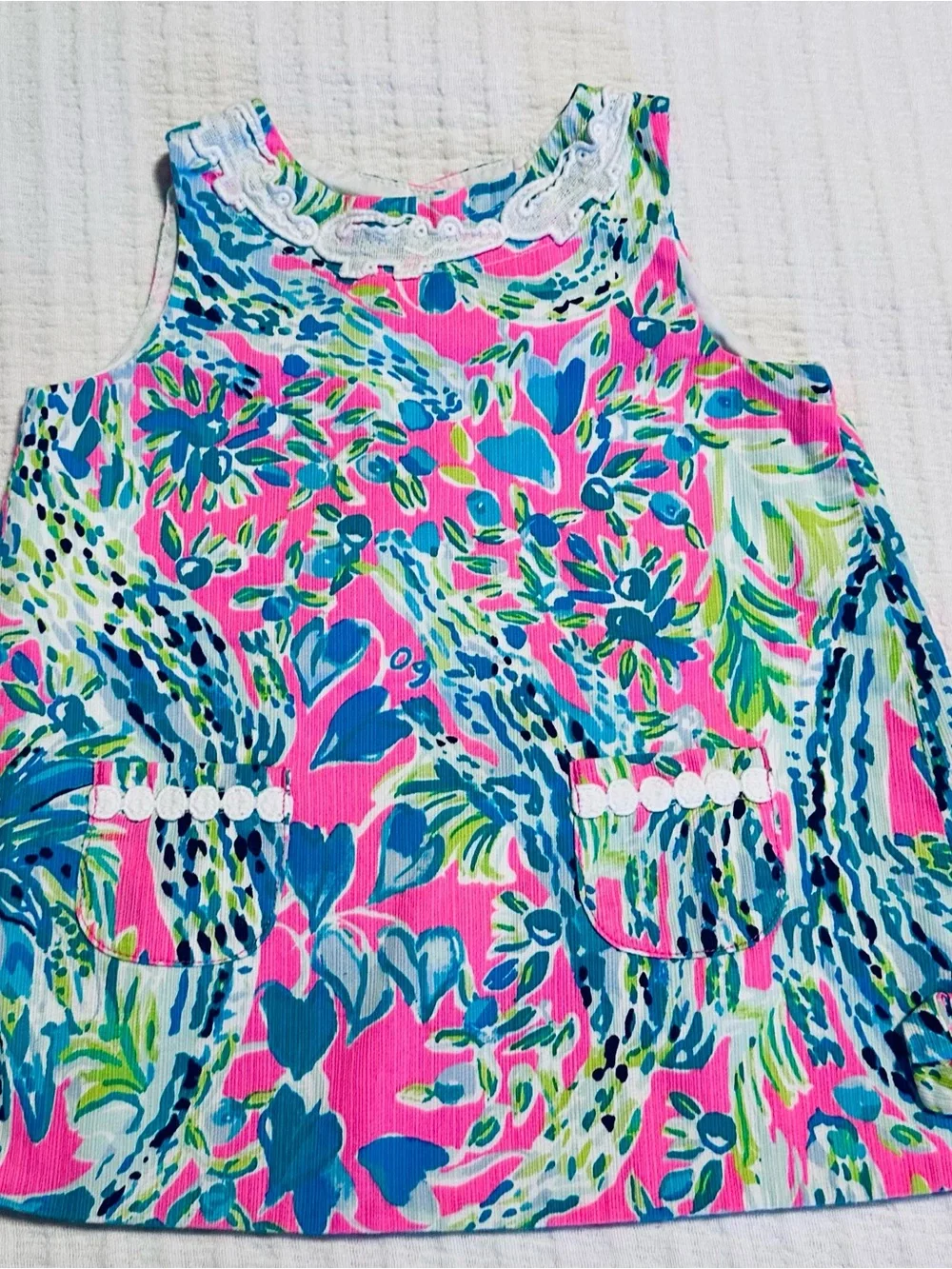 Lilly Pulitzer Pink, Blue & Green Alligator print dress